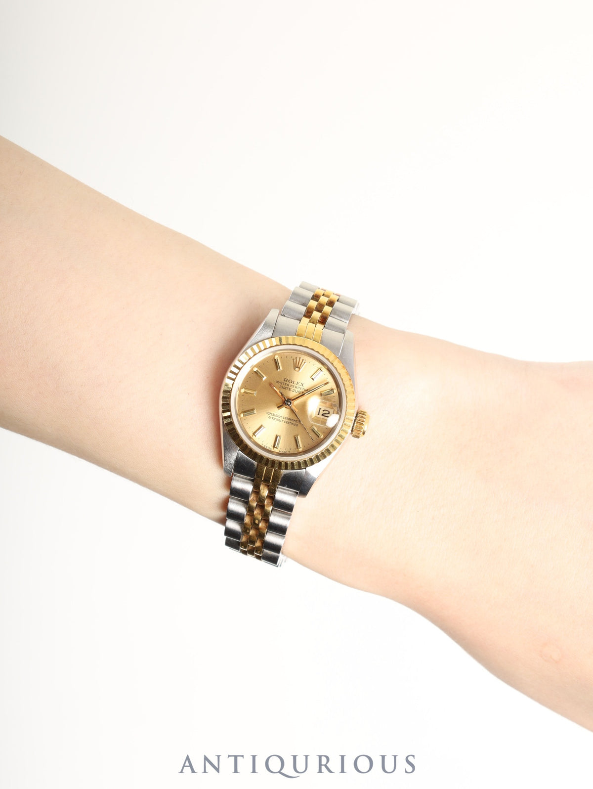 Rolex Datejust Lady 69173 Automatic Caliber 2135 Stainless Steel/Yellow Gold with Gold Dial, No. 91 (1985) Overhauled