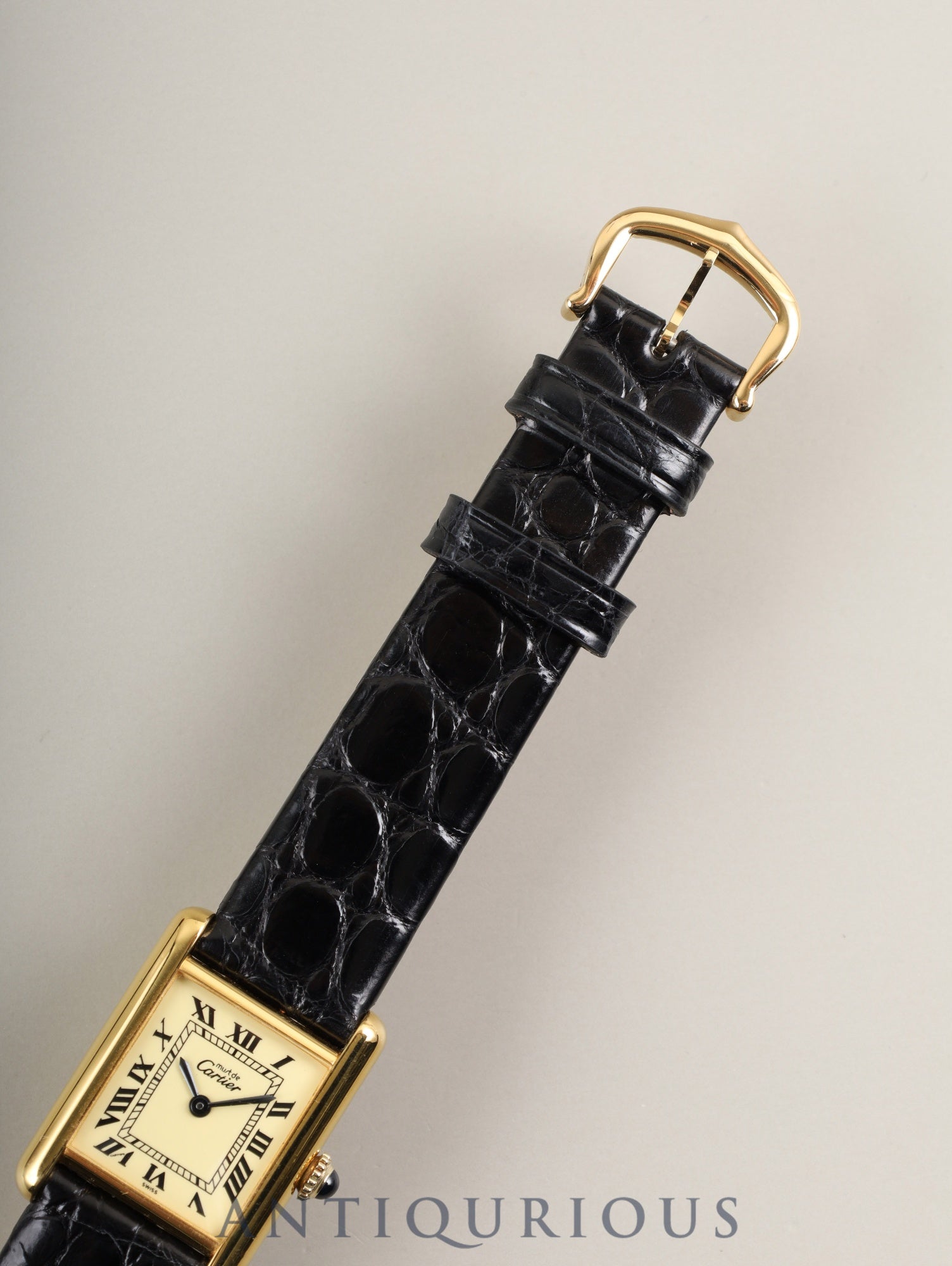 カルティエ マストタンク SM 手巻き Cal.90 SV925 革 純正尾錠（GP