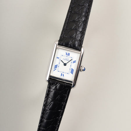 カルティエ マストタンク MM W1014054 / 2416 クォーツ Cal.057 SV925 革 純正Dバックル（SS） ホワイト飛びローマンCC文字盤 1999年頃～2003年頃 オーバーホール済み