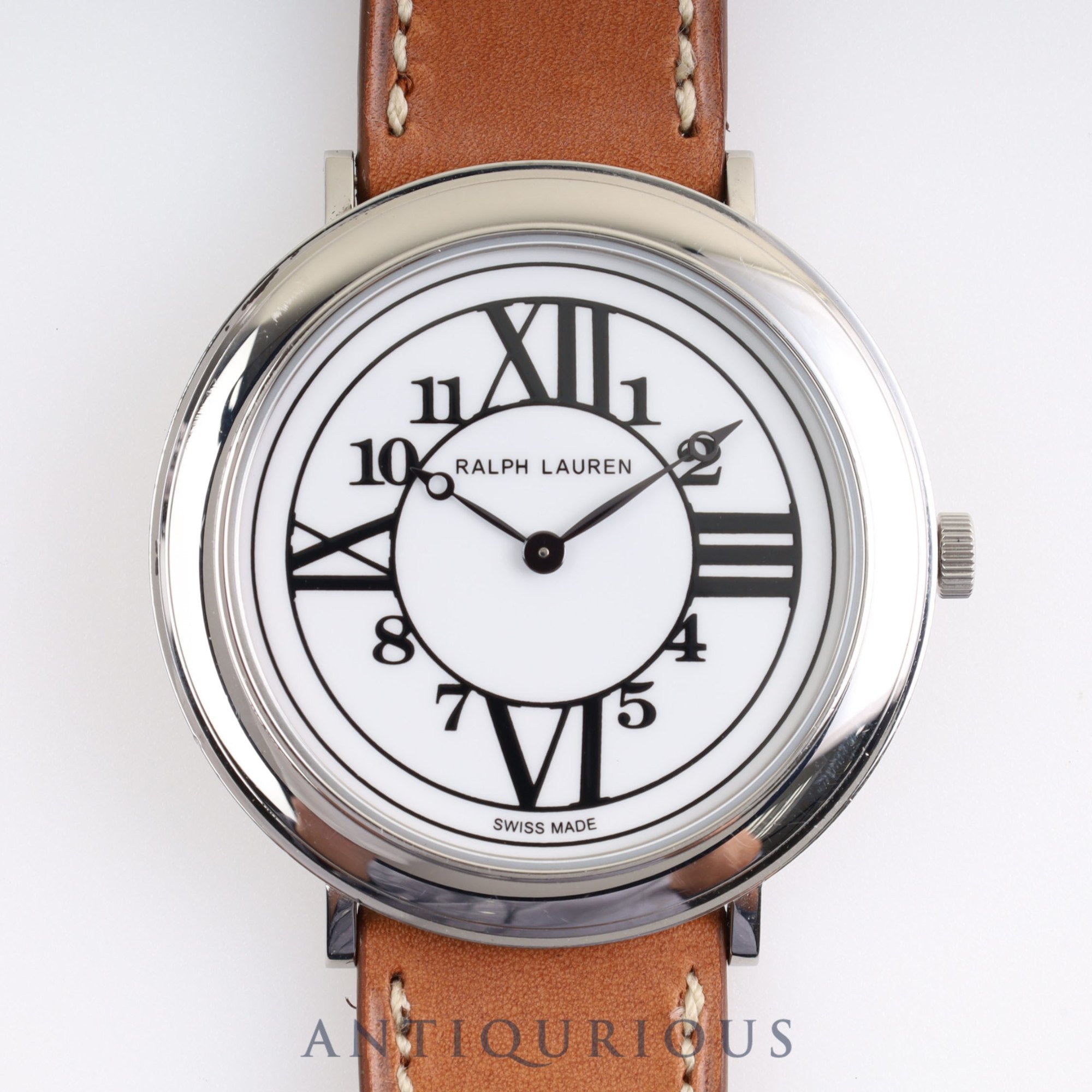 RALPH LAUREN ROUND RLR0190700 Quartz SS White Dial Box Warranty (2017)