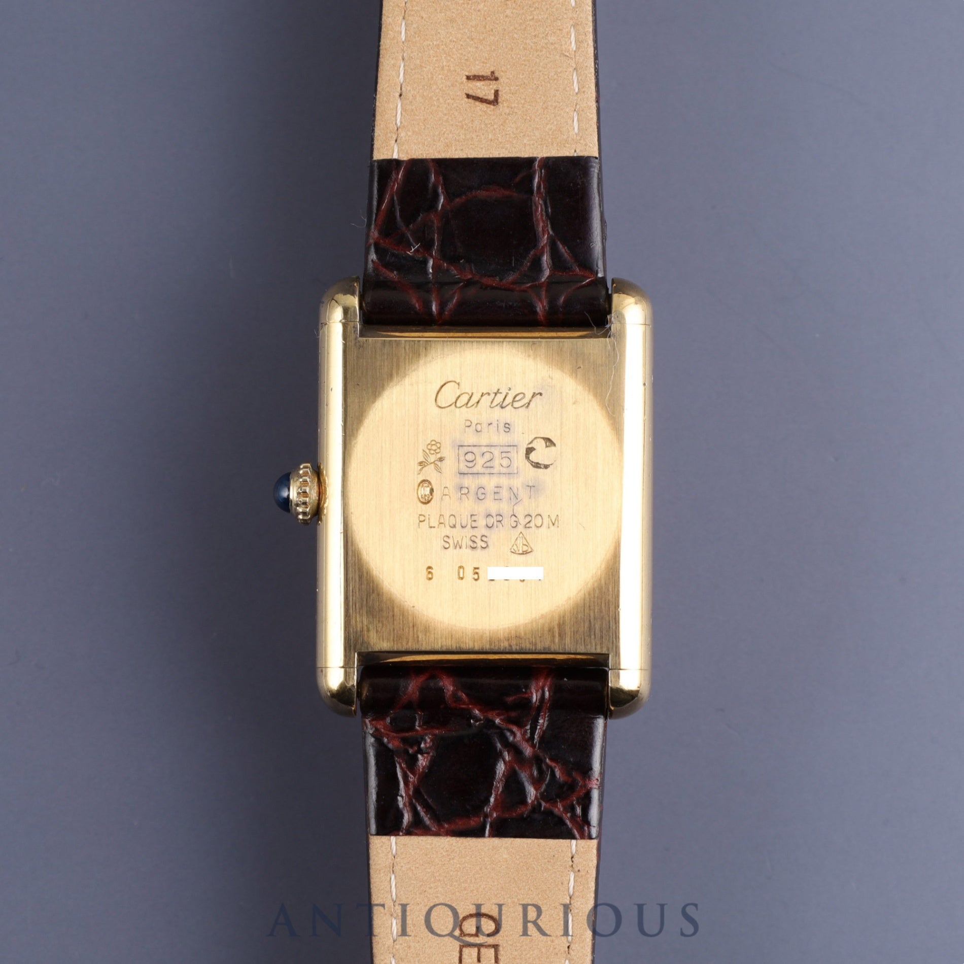 Cartier Must Tank LM Manual winding Cal.78-1 SV925 Leather Genuine buckle (GP) Mahogany dial Overhauled