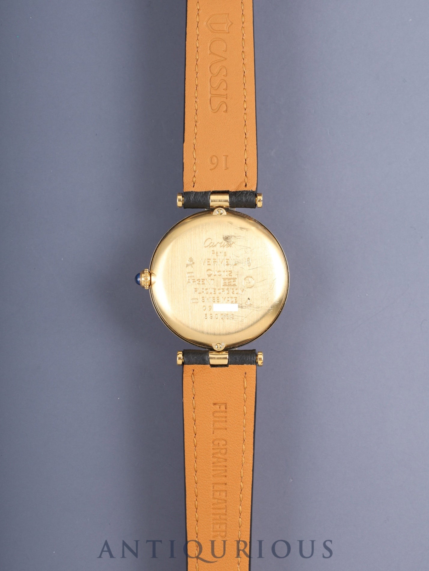 カルティエ マスト ヴァンドーム VLC LM W1001953 / 590003 クォーツ SV925 革 純正尾錠（GP）アイボリー4点ローマン文字盤 カルティエブティックにてコンプリートサービス（フルメンテナンス）済み