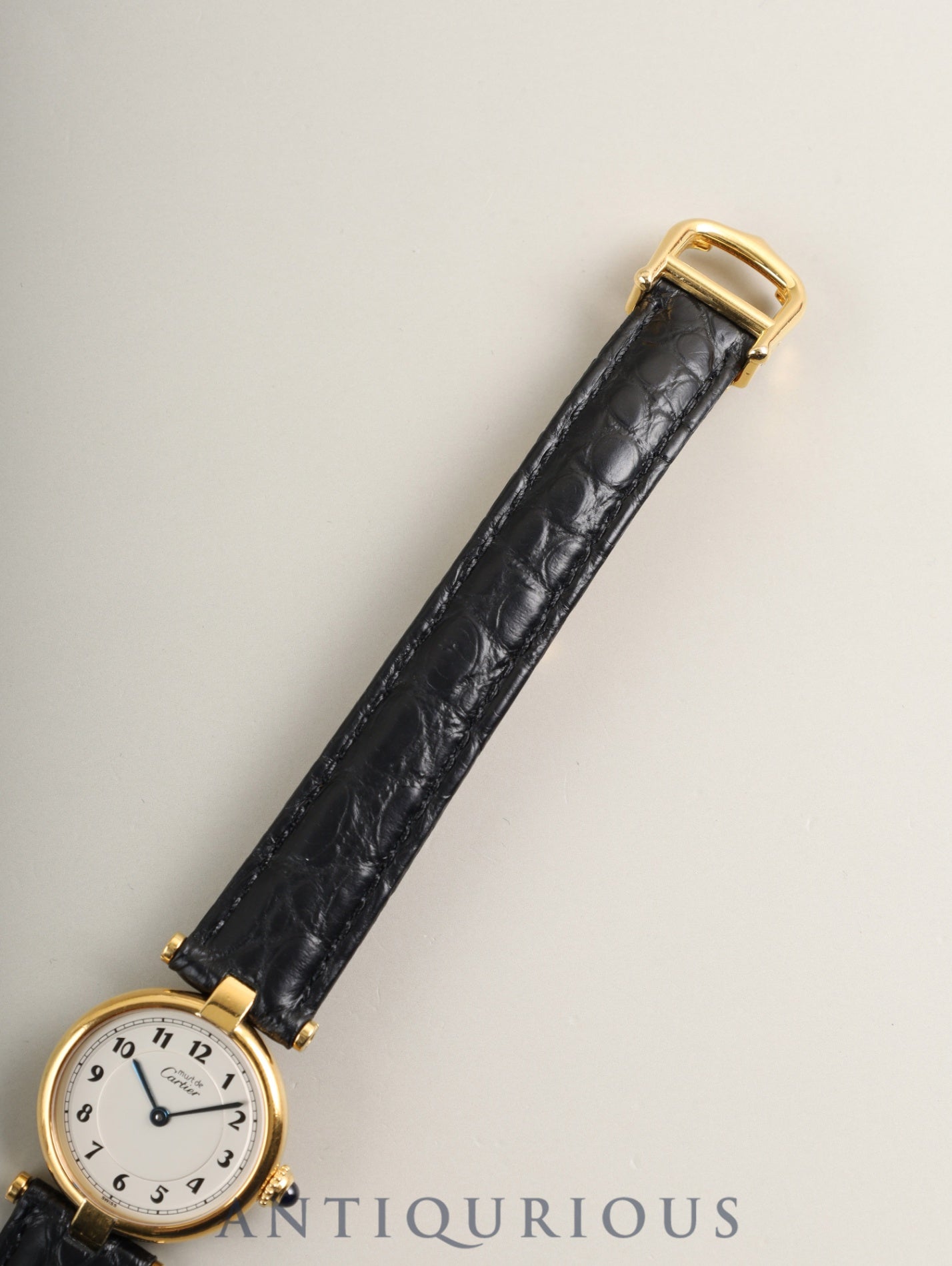 カルティエ マスト ヴァンドーム VLC SM W1002154 / 590004 クォーツ Cal.690 SV925 革 純正Dバックル（GP） アラビア文字盤（SWISS表記）  オーバーホール済み