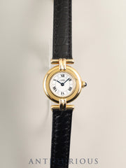 Cartier Must Colisee W1009954 / 1902 Quartz Caliber 90 SV925 Leather Strap with Genuine D-buckle (GP) White Roman Dial with Box and Booklet Overhauled
