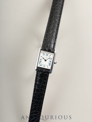 Cartier Must Tank SM 666001 Quartz SV925 with Genuine D-buckle (Stainless Steel) White Roman Dial (SWISS Marking) Overhauled