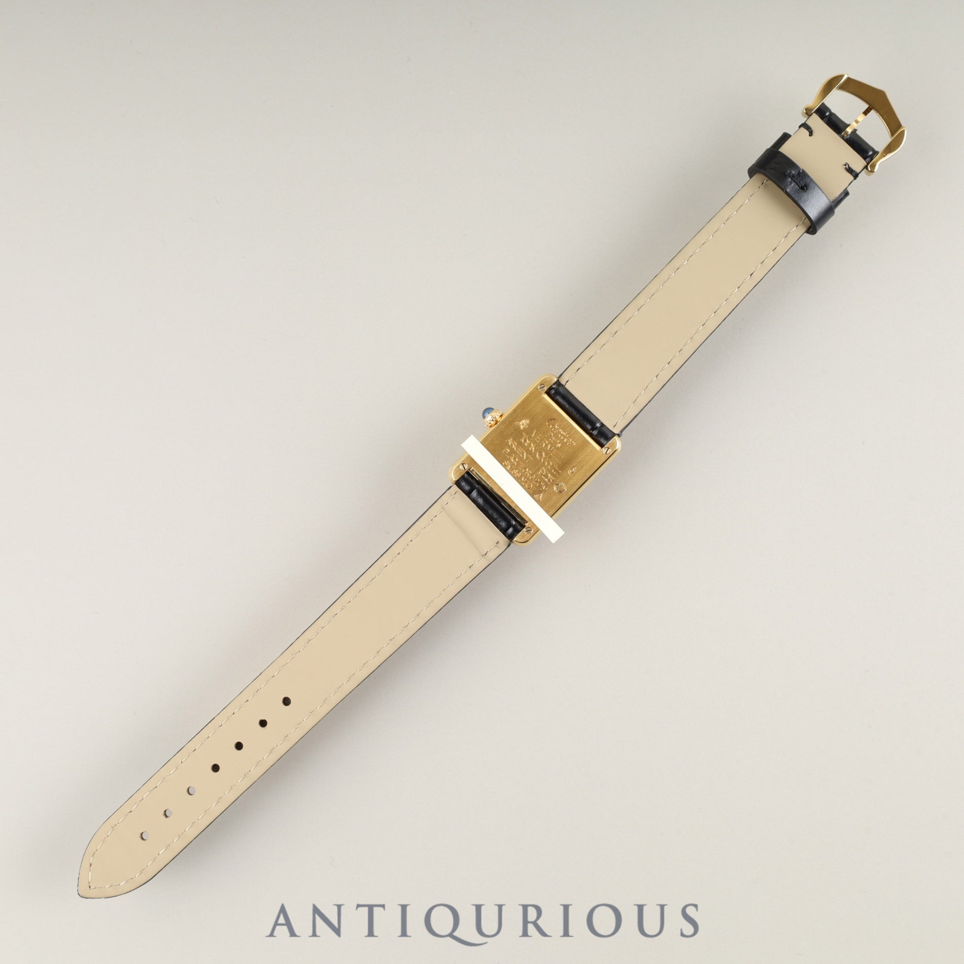 カルティエ マストタンク SM 5057001 クォーツ Cal.057 SV925 革 純正尾錠（GP）アイボリーローマン文字盤 オーバーホール済み