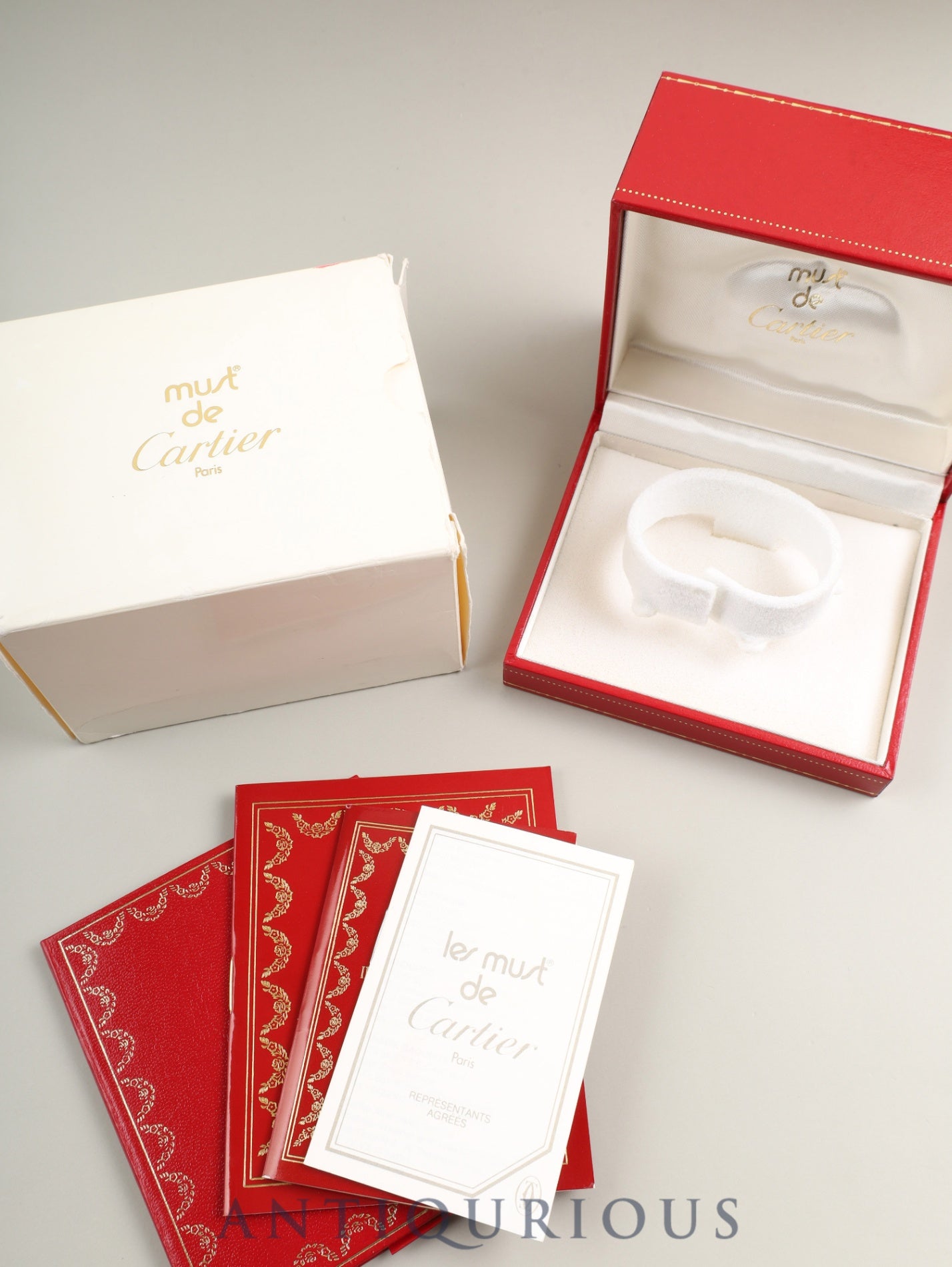 Cartier Must Colisee W1006654 / 590002 Quartz Caliber 90 SV925 Leather Genuine Pin Buckle (GP) Side Trinity Dial Box Booklet Warranty (1994) Overhauled