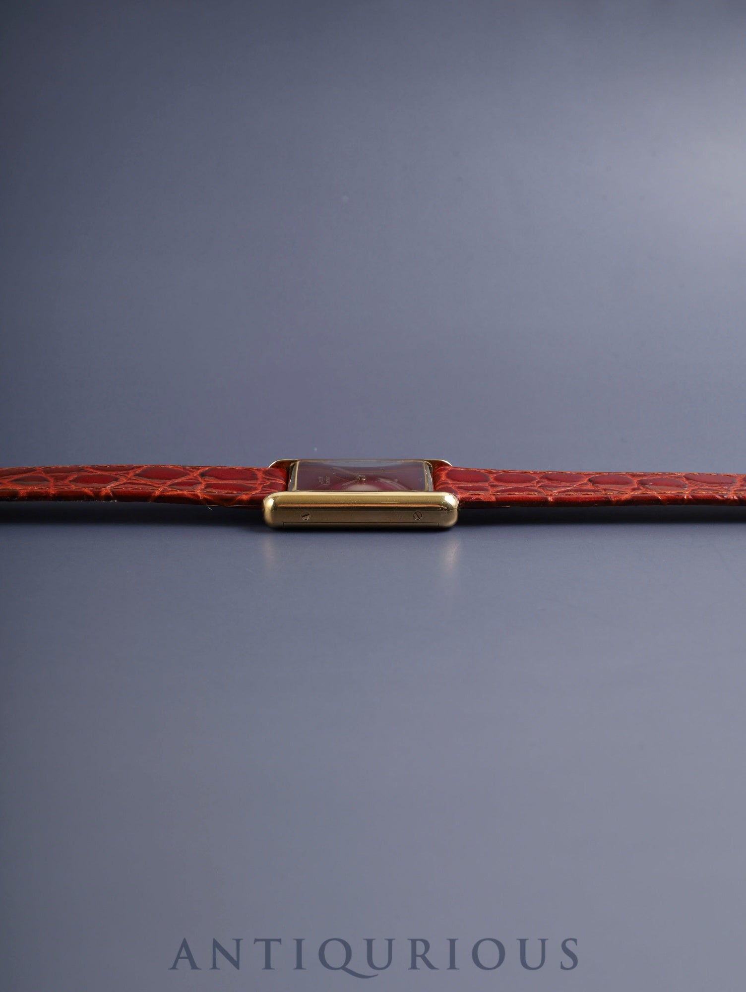 カルティエ マストタンク LM 手巻き Cal.78-1 SV925 革 純正ピンバックル（GP）ガーネットダイアル ボルドー文字盤（SWISS表記）オーバーホール済み