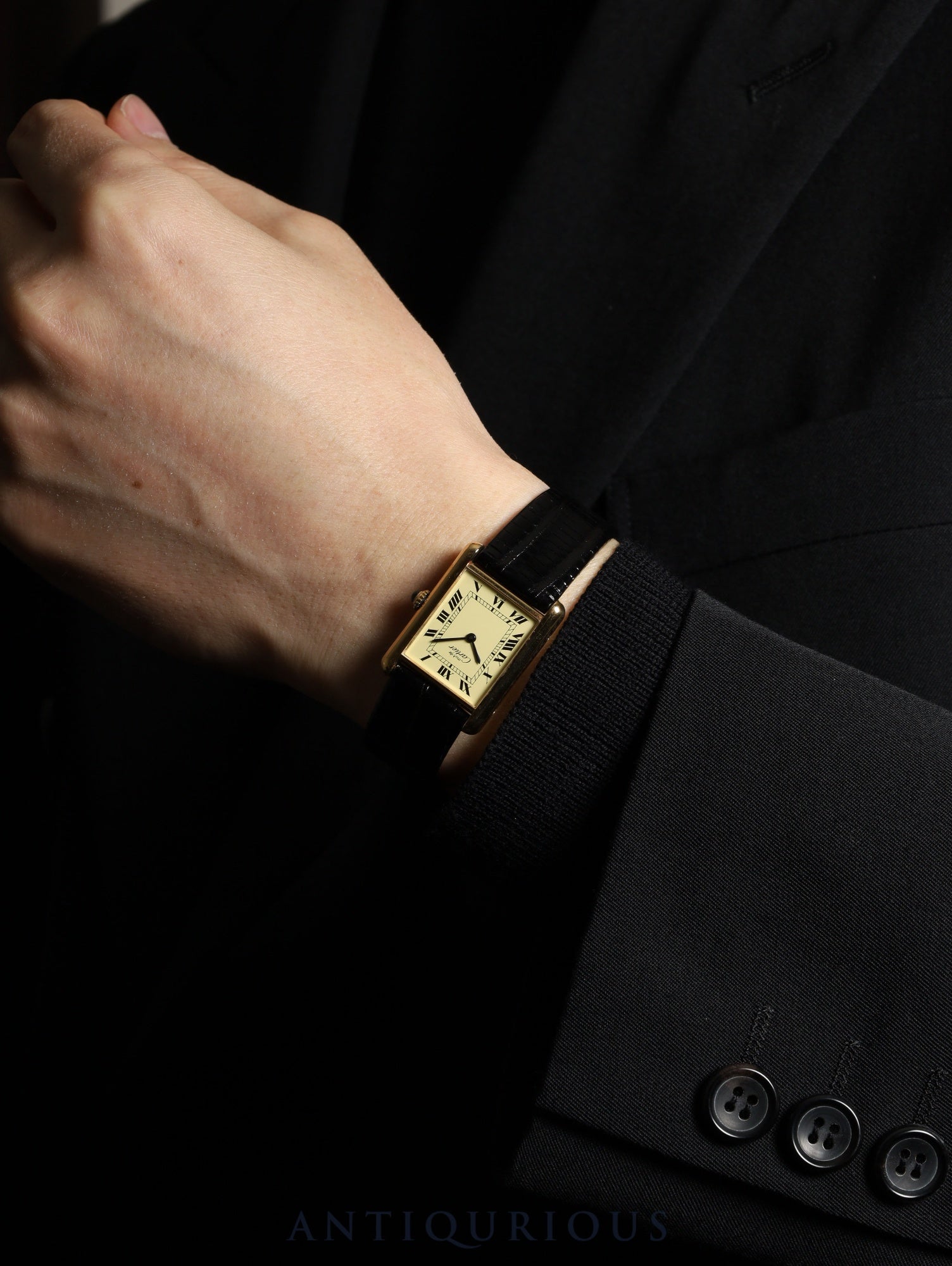 カルティエ マストタンク 手巻き SV925 カルティエ マストタンク LM 手巻き Cal.78-1 SV925 革 純正尾錠（GP