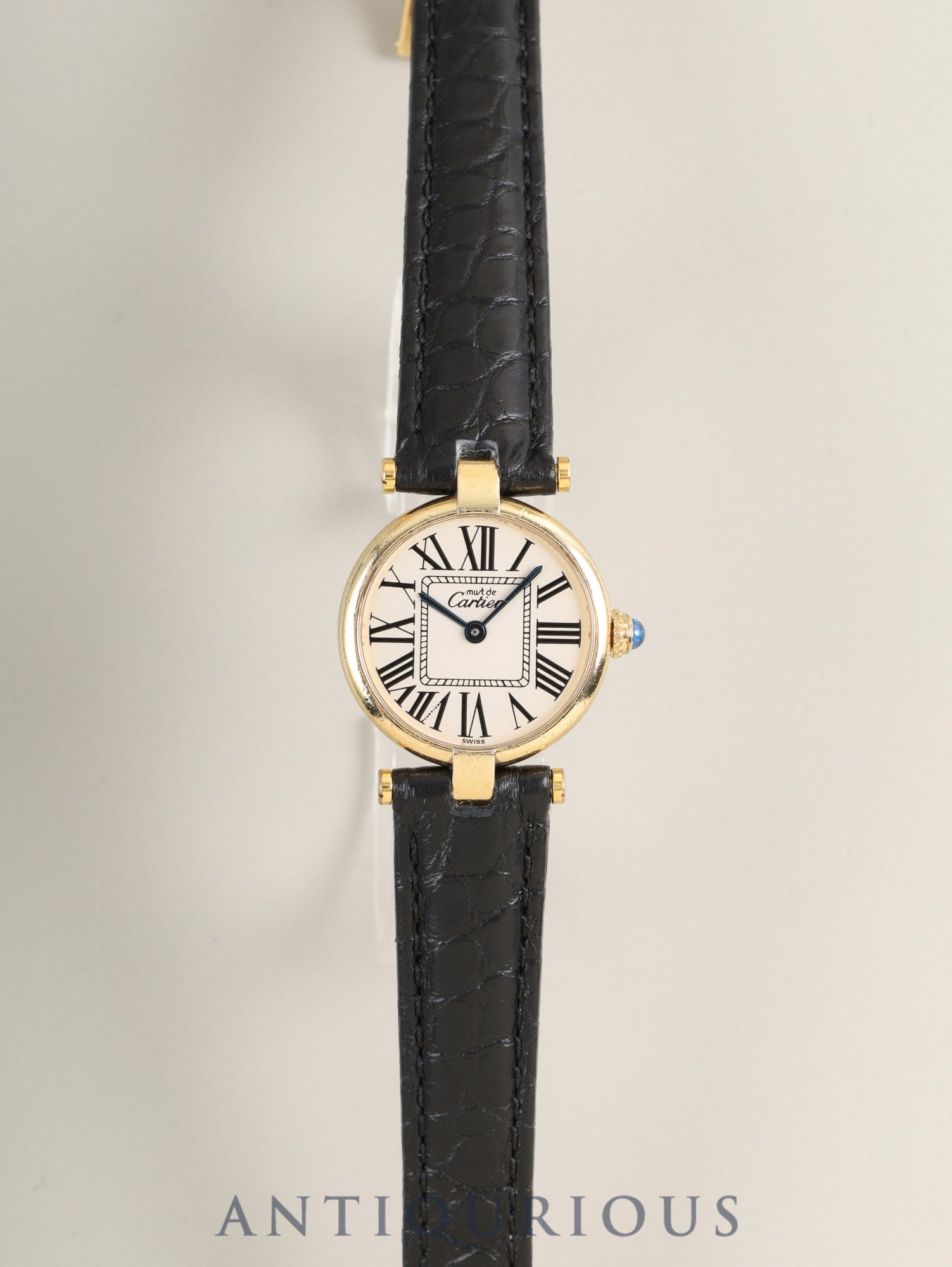 Cartier Must Vendome VLC SM W1005354 / 590004 Quartz Cal.690 SV925 Leather Genuine Deployant Buckle (GP) Opaline Dial (SWISS marking) Overhauled