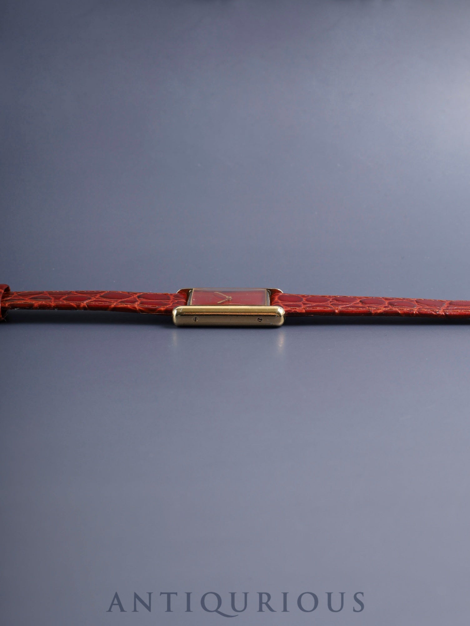 カルティエ マストタンク LM 6 手巻き Cal.78-1 SV925 革 純正ピンバックル（GP）コーラル文字盤（SWISS表記） オーバーホール済み