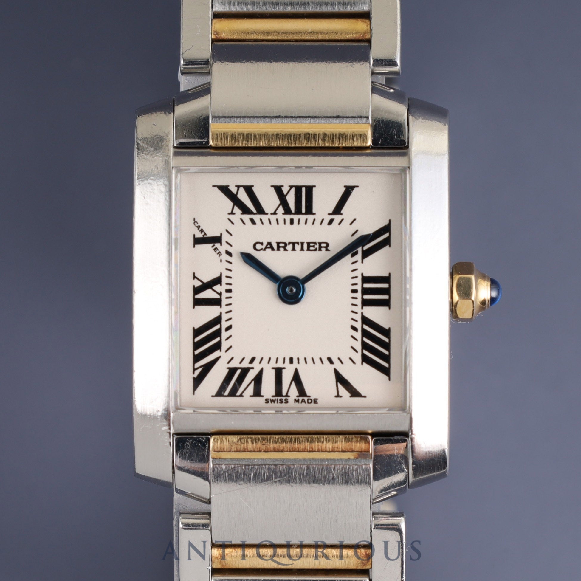 Cartier Tank Francaise SM W51007Q4 / 2384 Quartz Cal.057 SS/750 White Roman Dial Box Warranty (2003) Overhauled