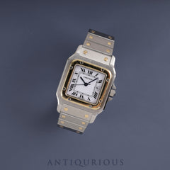 カルティエ サントス ガルベ LM 1553 自動巻き Cal.- SS/YG SS/YG ホワイト文字盤  カルティエブティックにてコンプリートサービス済み 新品ブレス交換済み