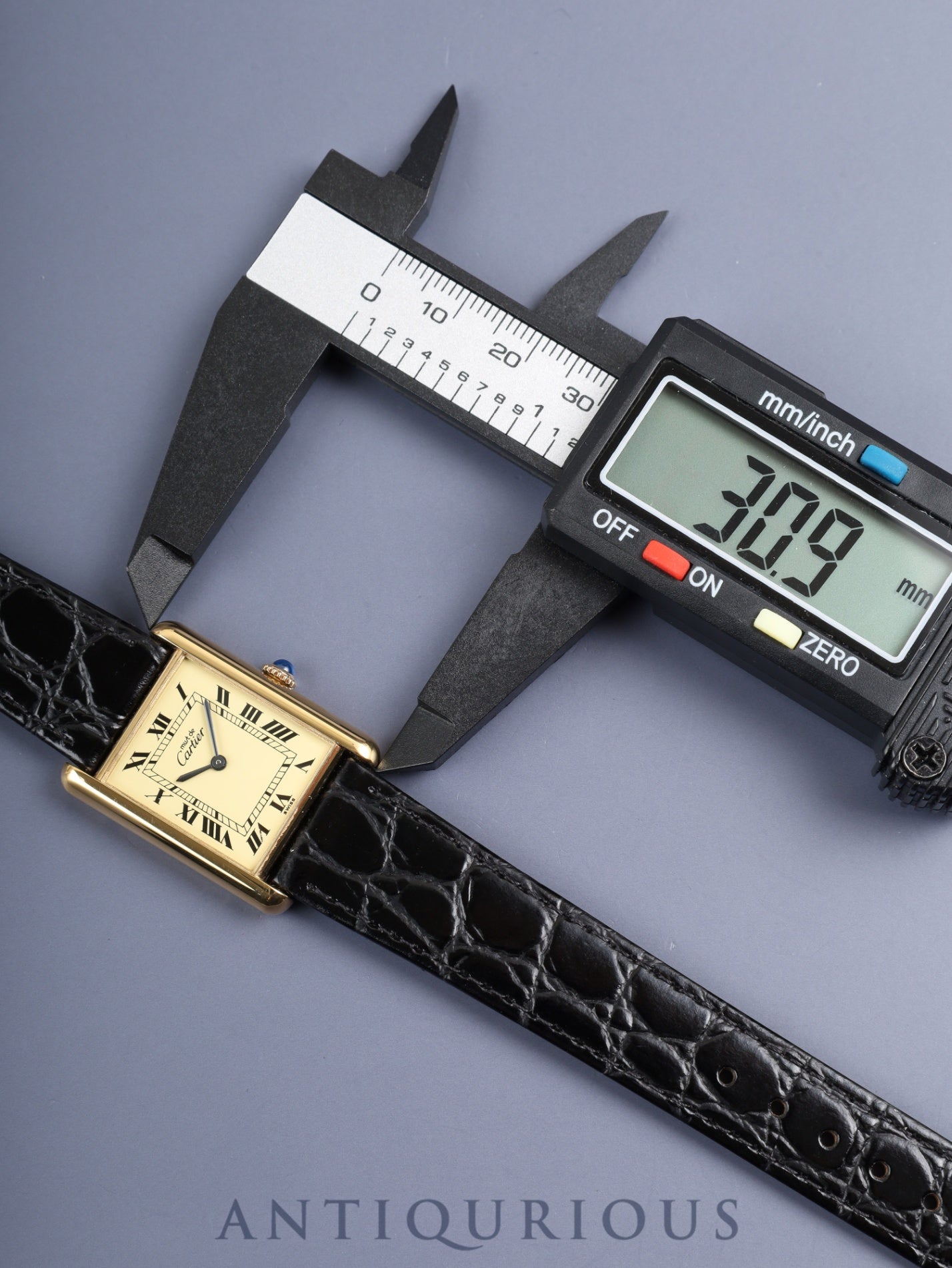 カルティエ マストタンク LM 手巻き Cal.78-1 SV925 革 純正ピンバックル（GP）アイボリーローマン文字盤（SWISS表記 ） 箱 冊子 カード オーバーホール済み