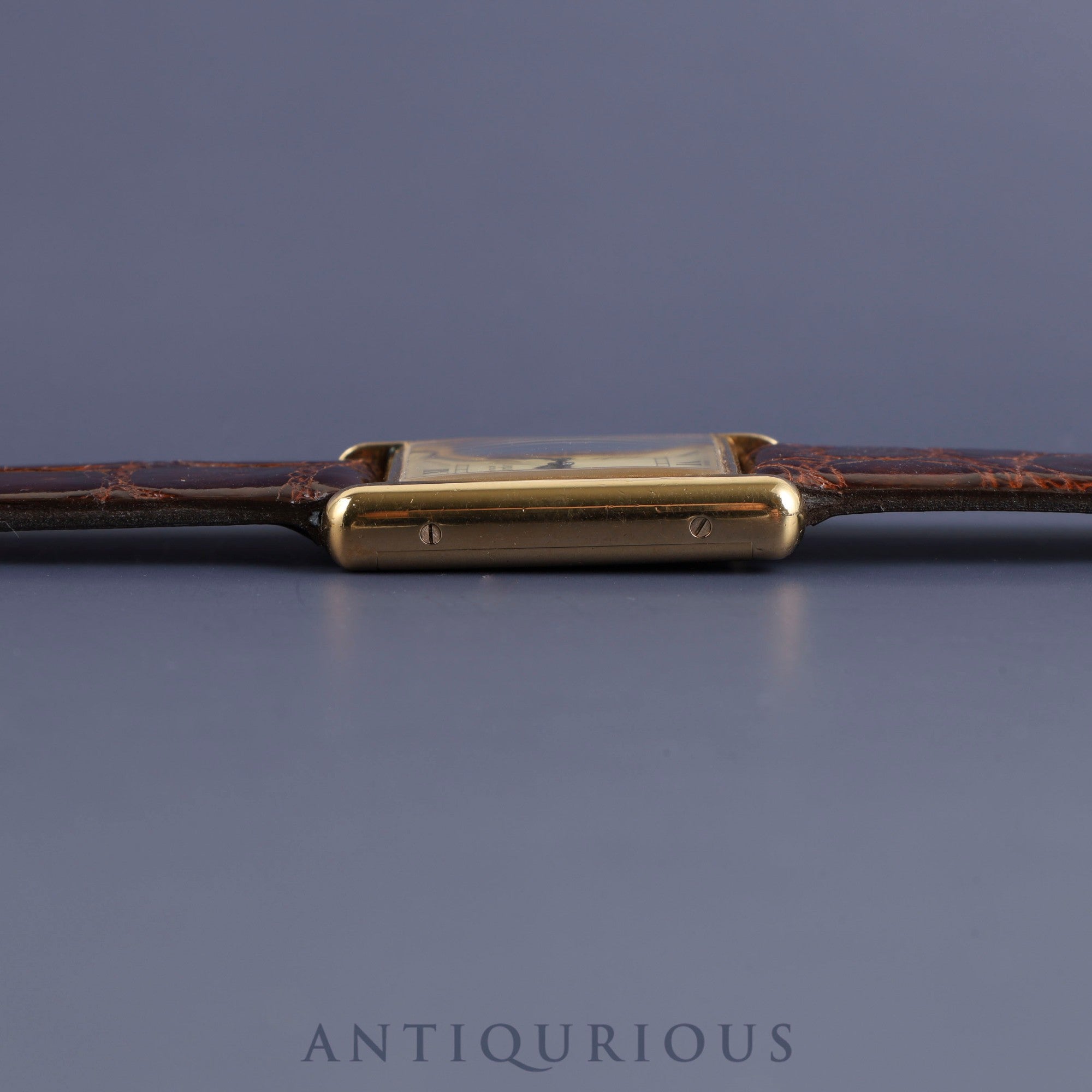 CARTIER カルティエ MUST TANK LM マストタンク LM 手巻き Cal.78-1 925 革 純正尾錠（GP）アイボリーローマン文字盤 オーバーホール済み