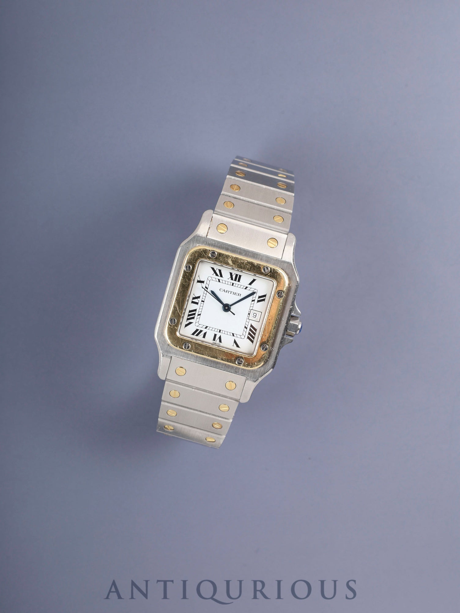 カルティエ サントス カレ LM 81036288 / 2961 自動巻き Cal.077（ETA2671）SS/YG SS/YG ホワイトローマン文字盤 オーバーホール済み