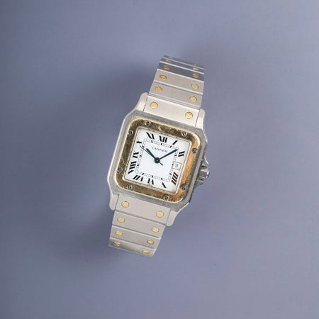 カルティエ サントス カレ LM 81036288 / 2961 自動巻き Cal.077（ETA2671）SS/YG SS/YG ホワイトローマン文字盤 オーバーホール済み