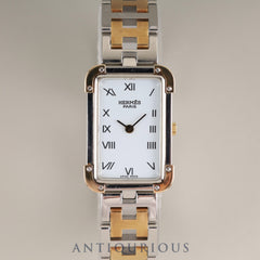 エルメス クロアジュール CR1.220 クォーツ Cal.976.001 SS/GP SS/GP ホワイト文字盤 オーバーホール済み