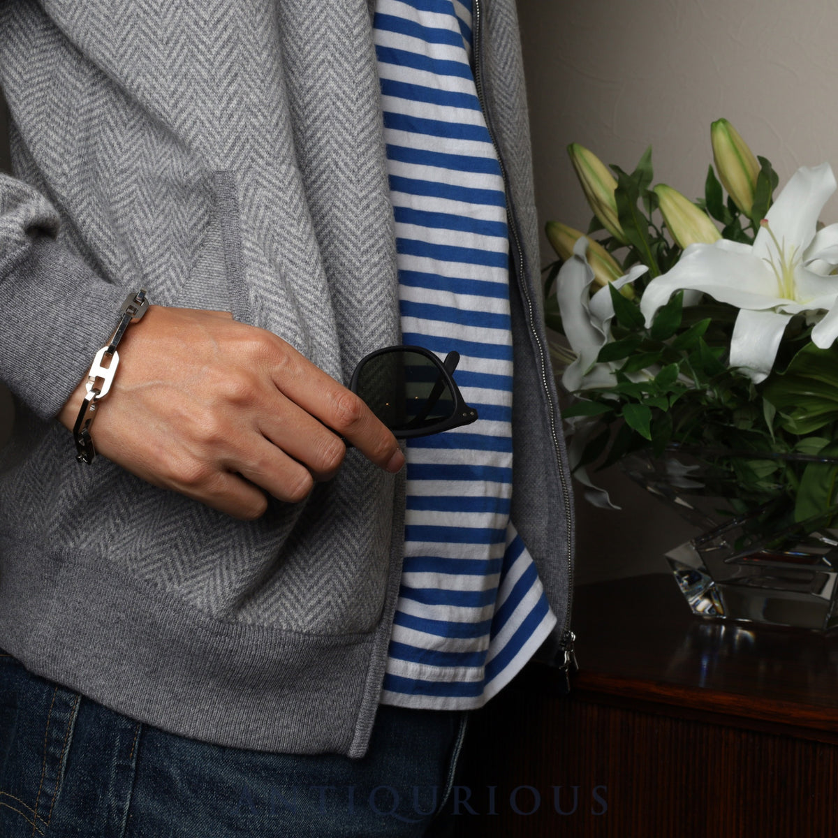 HERMES Hermes Bracelet Maillon H-Link T4 SS