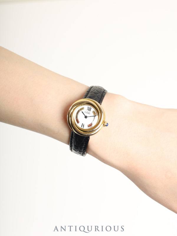 カルティエ マストトリニティ W1010744 / 2735 クォーツ Cal.- SV925 革 純正Dバックル（GP）サイドトリニティ文字盤 オーバーホール済み