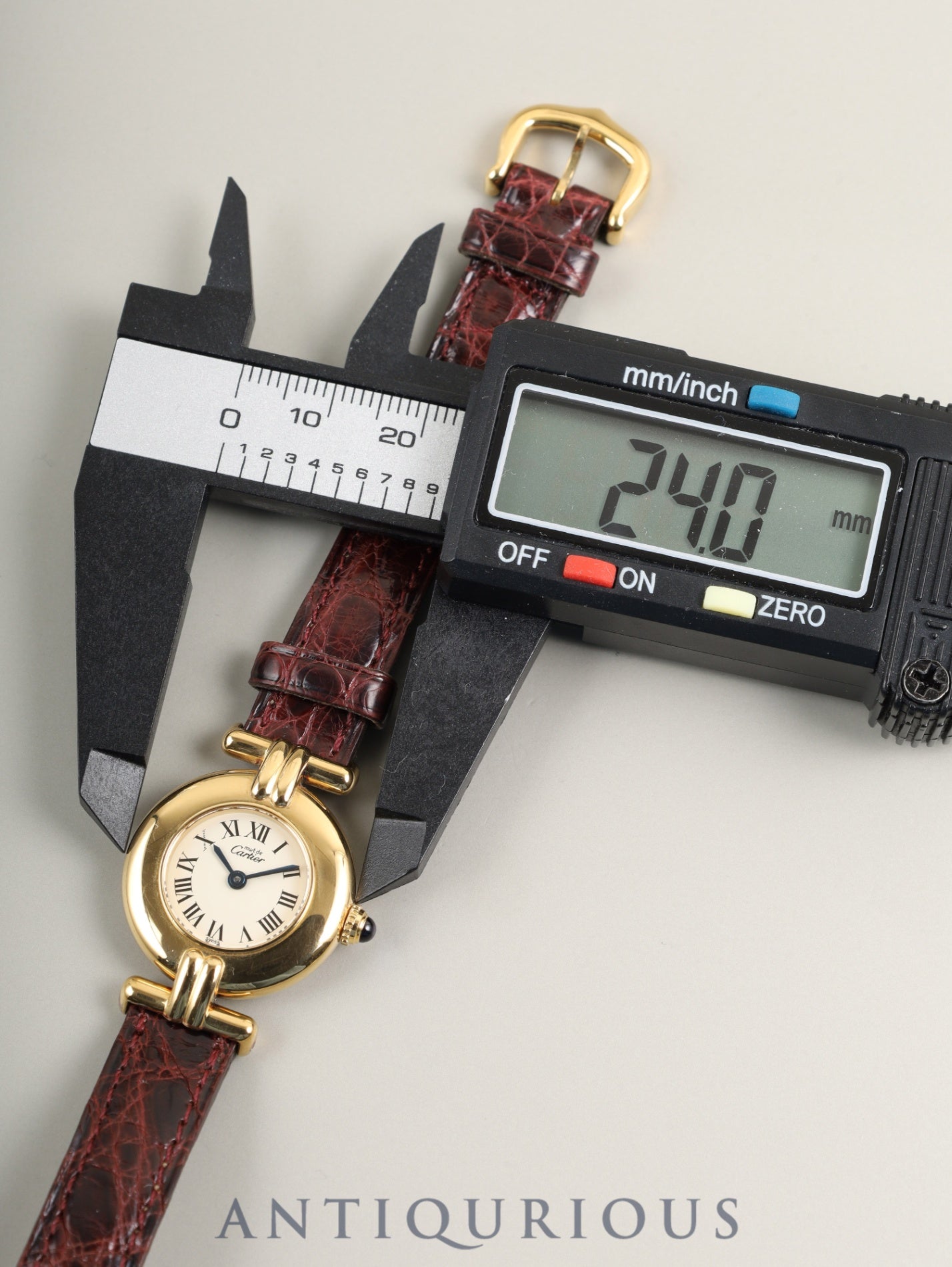 Cartier Must Colisée 590002 Quartz Cal.90 SV925 Original Leather Strap Original Pin Buckle (GP) Ivory Roman Dial (SWISS marking) Box Overhauled