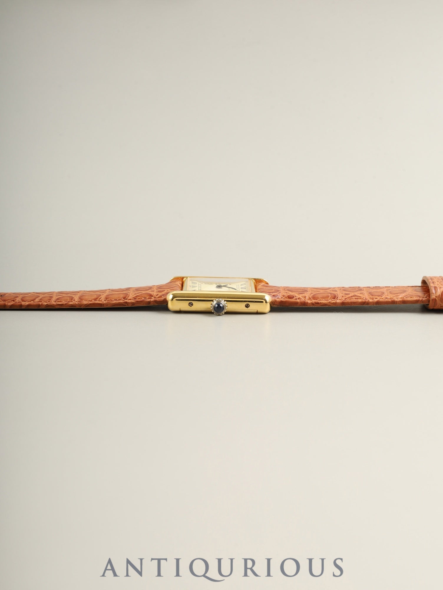 カルティエ マストタンク SM 3 手巻き Cal.78-1 SV925 革 純正ピンバックル（GP）アイボリーローマン文字盤（SWISS表記）オーバーホール済み 新品仕上げ済み