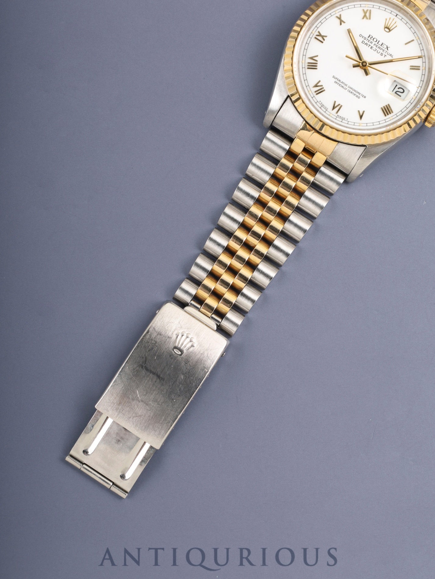 ロレックス デイトジャスト 16233 自動巻き Cal.3135 SS/YG SS/YG ホワイト 文字盤 X番台（1991年）外箱 保証書（1994年） オーバーホール済み