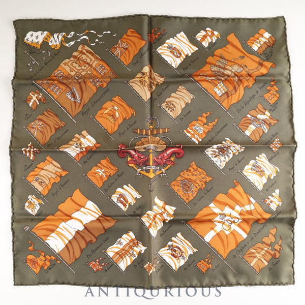 Hermes Scarf Carre 45 PAVOIS Ship's Flag SILK 100% Box