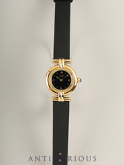 カルティエ マストコリゼ W1000753 / 590002 クォーツ Cal.90 SV925 革 純正ピンバックル（GP） ブラック飛びローマン文字盤 箱 保証書（1989年 / 個人名記載）オーバーホール済み