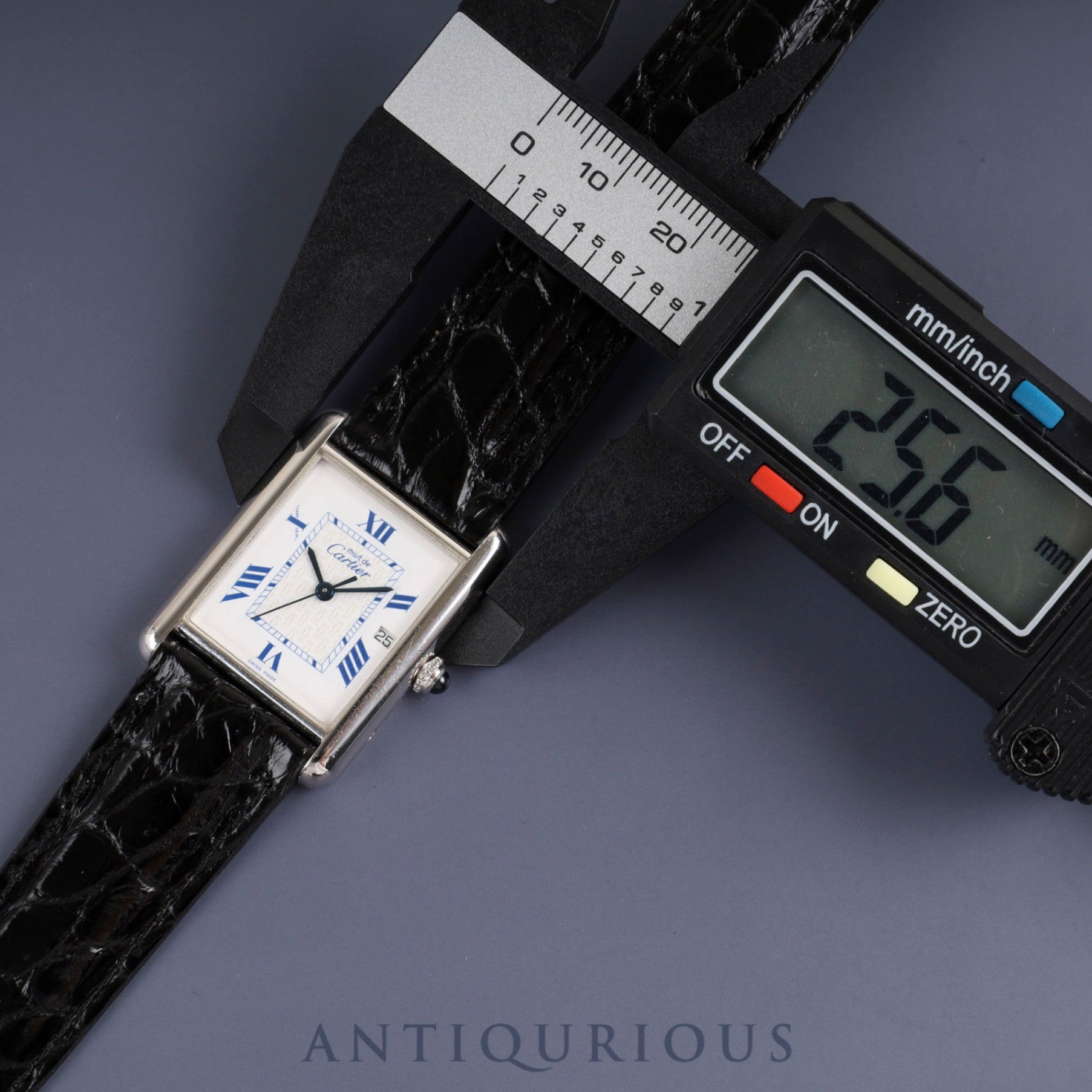 カルティエ マストタンク GM（XL） W1014154/2414 クォーツ Cal.687 SV925 革 純正Dバックル（SS）  ホワイト飛びローマン文字盤 オーバーホール済み