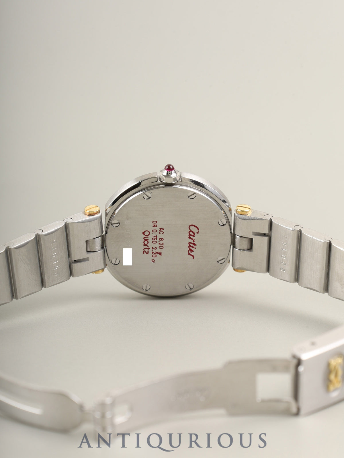 カルティエ サントス ヴァンドーム SM 84041188 / 81913 クォーツ  SS/YG SS/YG ボルドー ガーネット文字盤（SWISS表記） カルティエブティックにてコンプリートサービス済み