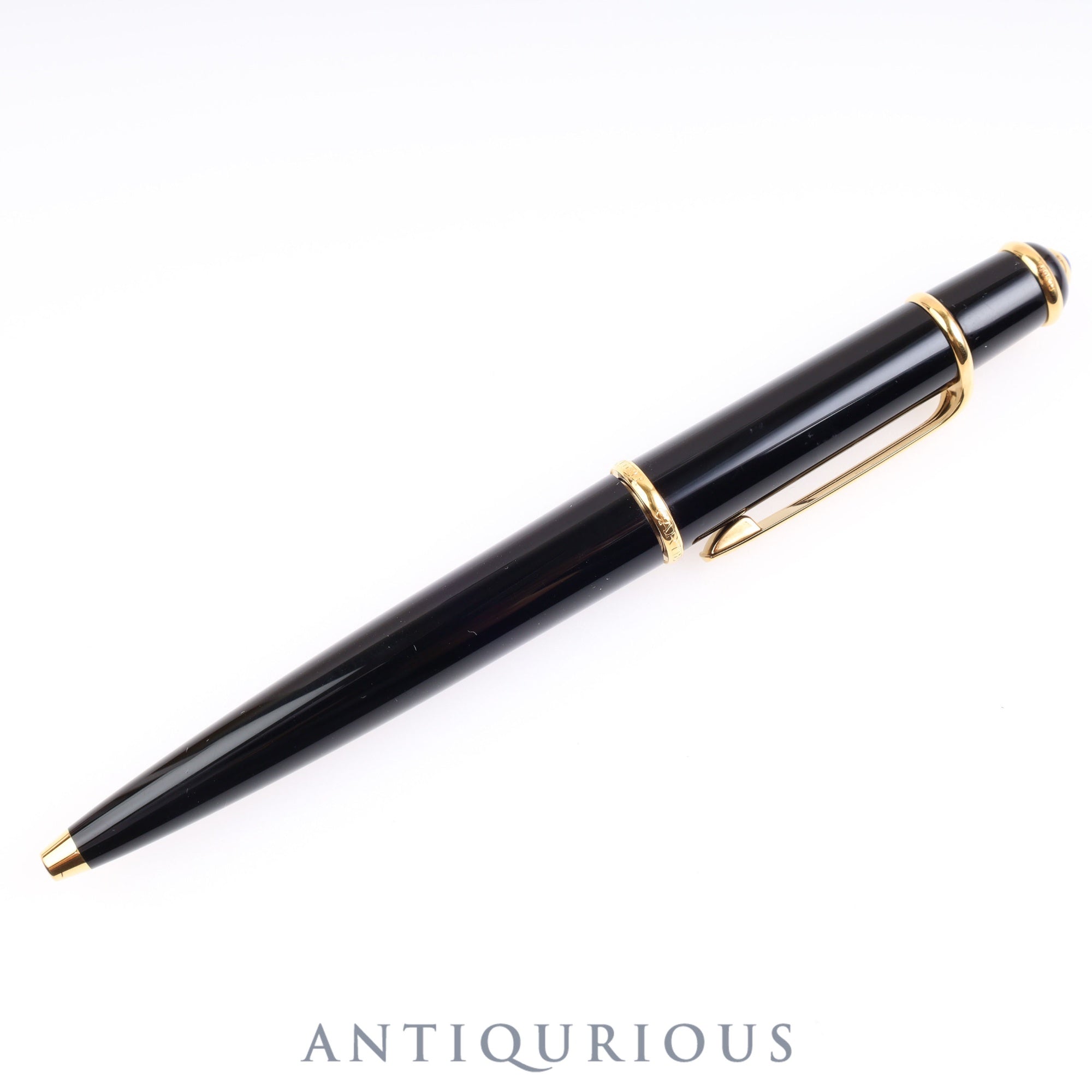 Cartier Diabolo Ballpoint Pen Twist Type Black x Gold GP Twist Type Box Warranty Card (2004)