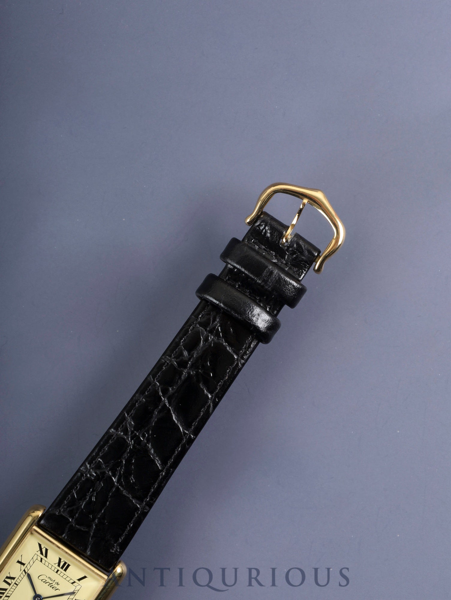 Cartier Must Tank LM 590005 Quartz Cal.90 SV925 Leather Genuine Buckle (GP) Ivory Roman Dial Overhauled and Finished to Like New