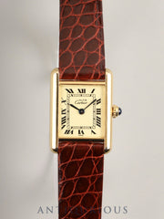 カルティエ マストタンク SM 5057001 クォーツ Cal.057  SV925 革  純正尾錠（GP）アイボリーローマン文字盤（SWISS表記） オーバーホール済み