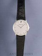 Audemars Piguet Round Quartz Cal.2612 750WG Leather Original Pin Buckle (750WG) Silver Dial Overhauled