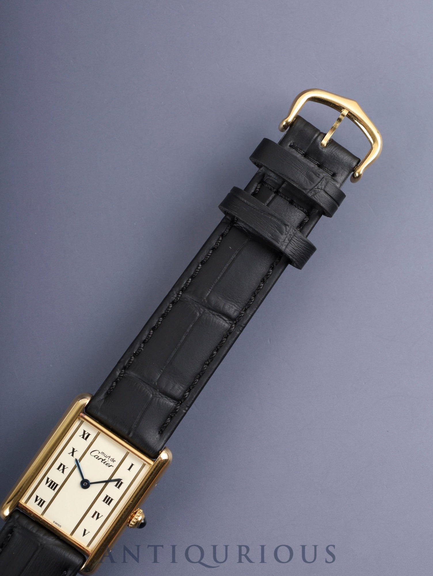 カルティエ マストタンク LM W1002653 / 590005 クォーツ Cal.90 SV925 革 純正尾錠（GP）ストレートローマン文字盤（SWISS表記）オーバーホール済み