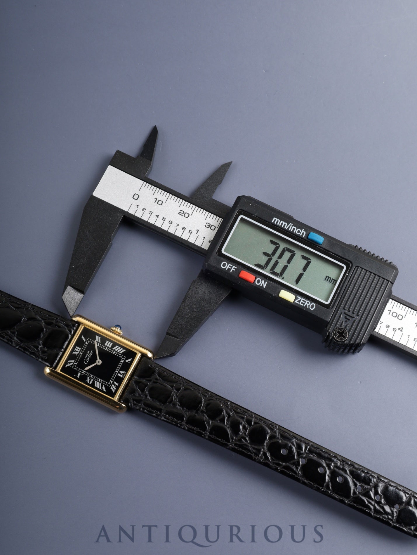 カルティエ マストタンク LM 手巻き Cal.78-1 SV925 革 純正ピンバックル（GP）ブラックローマン文字盤（SWISS表記） オーバーホール済み