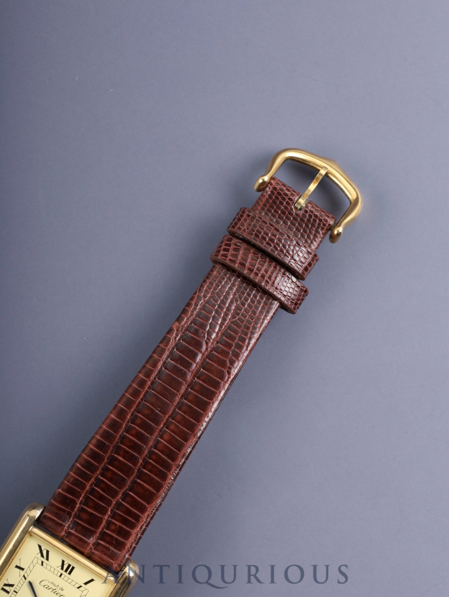 Cartier Must Tank LM, manual winding, Caliber ETA2512-1, SV925, leather, genuine buckle (GP), ivory Roman dial (SWISS markings), circa 1976-early 1980s, overhauled.