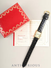 Cartier Must Tank SM 3 66001 Quartz SV925 Leather Genuine Pin Buckle (GP) Ivory Roman Dial (SWISS marking) Box Warranty (1988) Overhauled