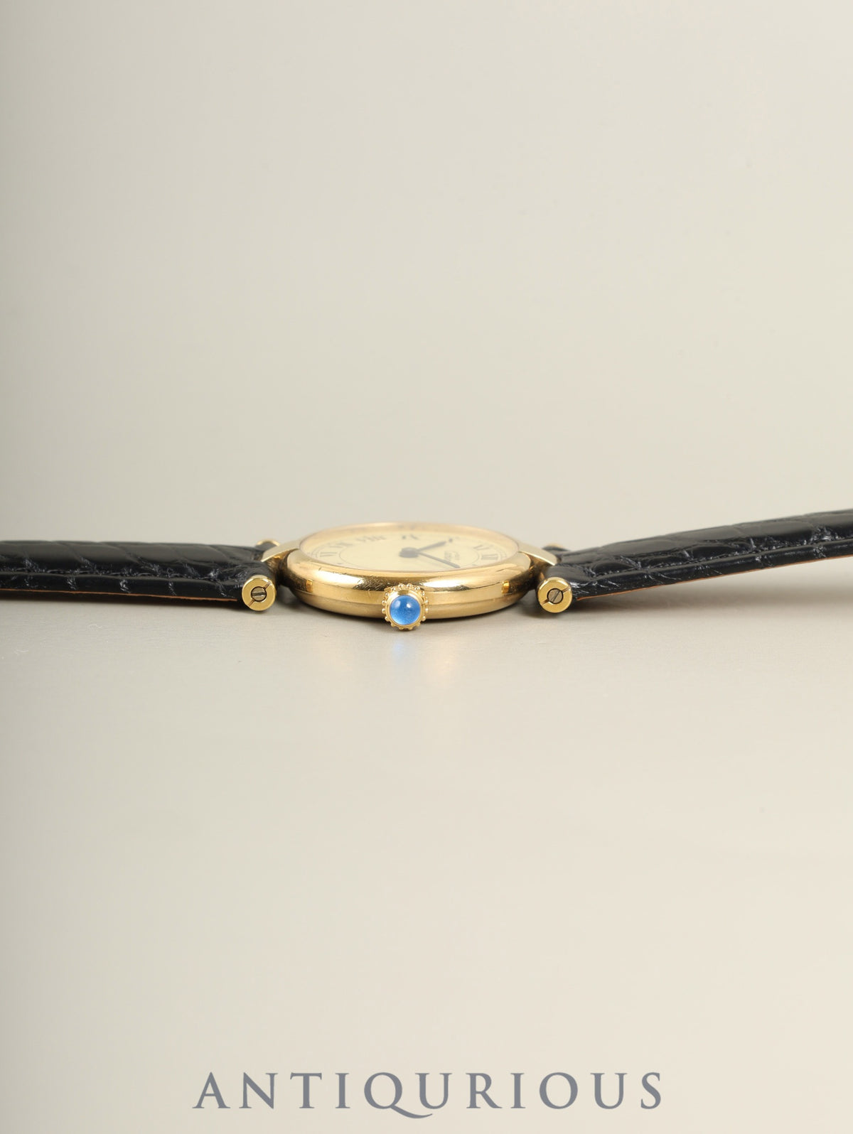 Cartier Must Vendome VLC SM 590004 Quartz Cal.90 SV925 Leather Genuine D-buckle (GP) Ivory Roman Dial (SWISS marking) Overhauled
