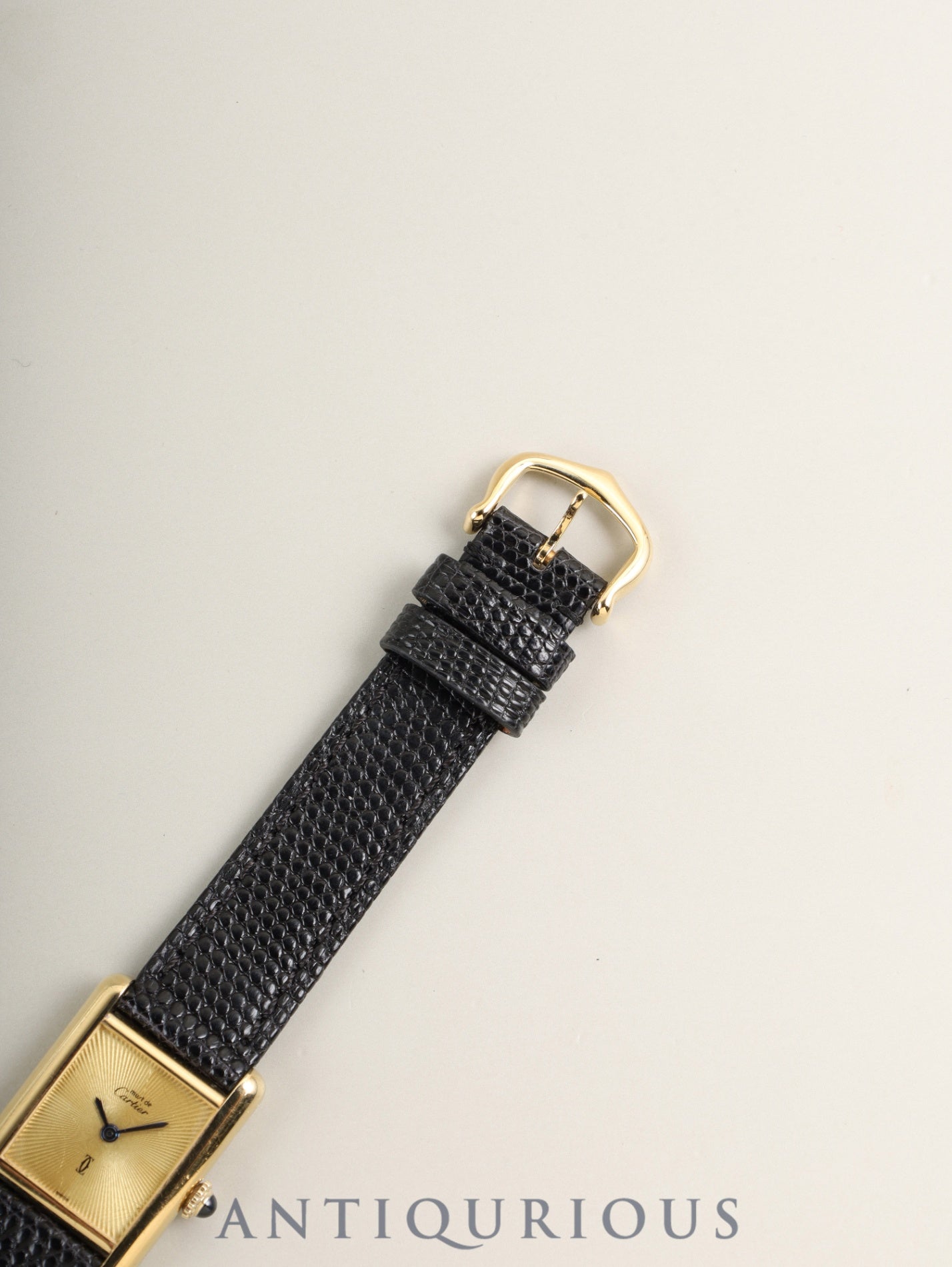 カルティエ マストタンク SM 3 手巻き Cal.78-1 SV925 革 純正ピンバックル（GP）サンレイ文字盤 （SWISS 表記） オーバーホール済み