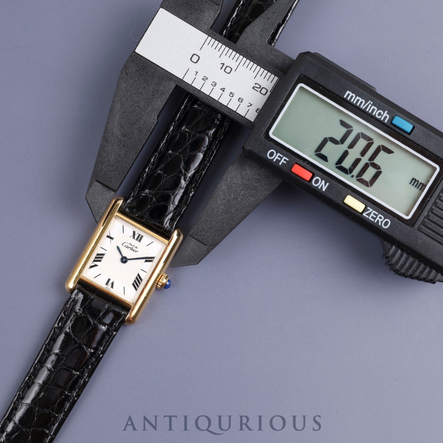 CARTIER カルティエ MUST TANK SM マストタンク SM W1009654 / 1613 クォーツ Cal.057 SV925 純正Dバックル（GP） 飛びローマCC文字盤 1980年代半ば～1994年 オーバーホール済み