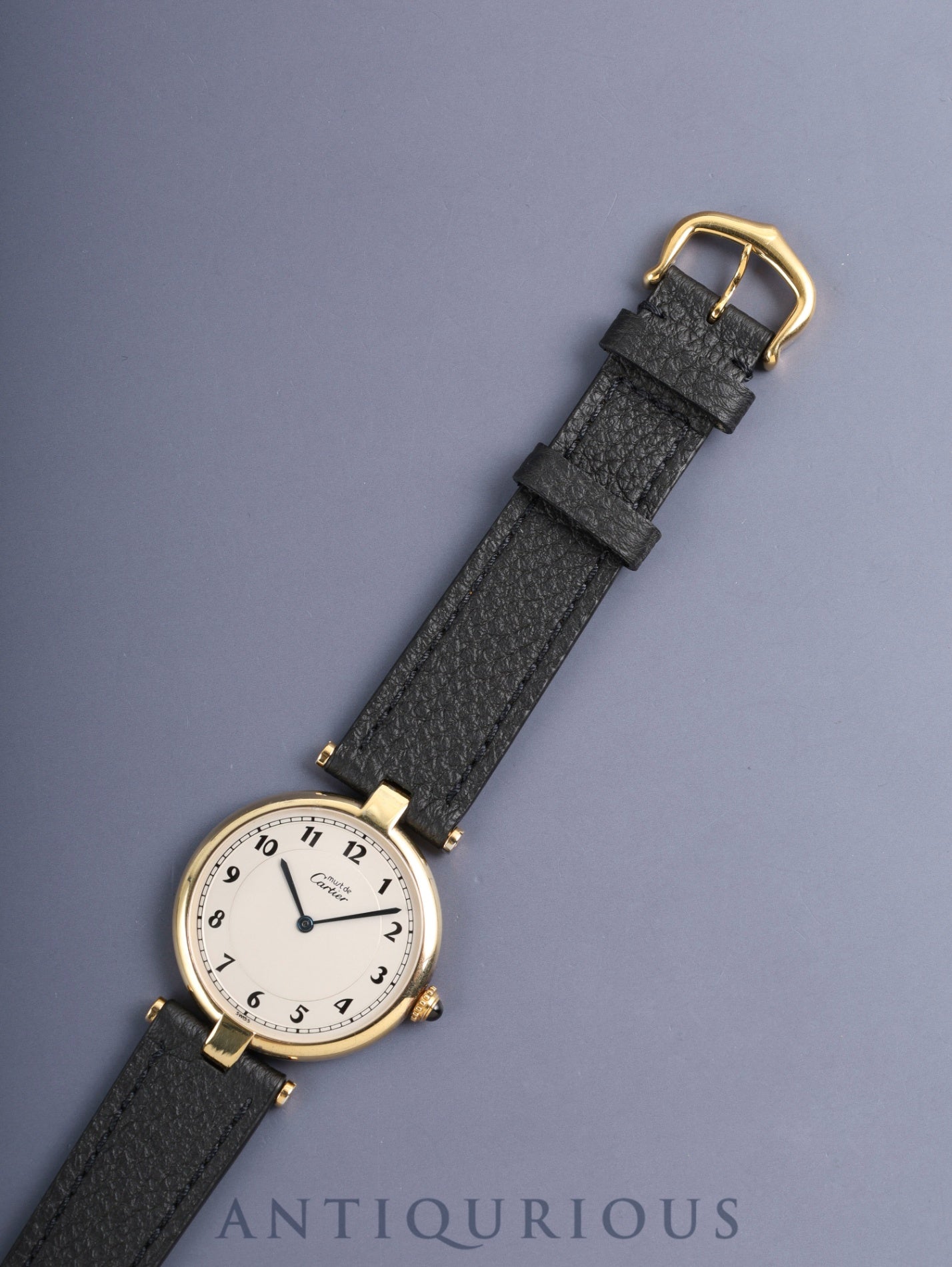 カルティエ マスト  ヴァンドーム VLC LM 590003 クォーツ Cal.90 SV925 革 純正ピンバックル（GP）アラビア文字盤（SWISS表記）オーバーホール済み
