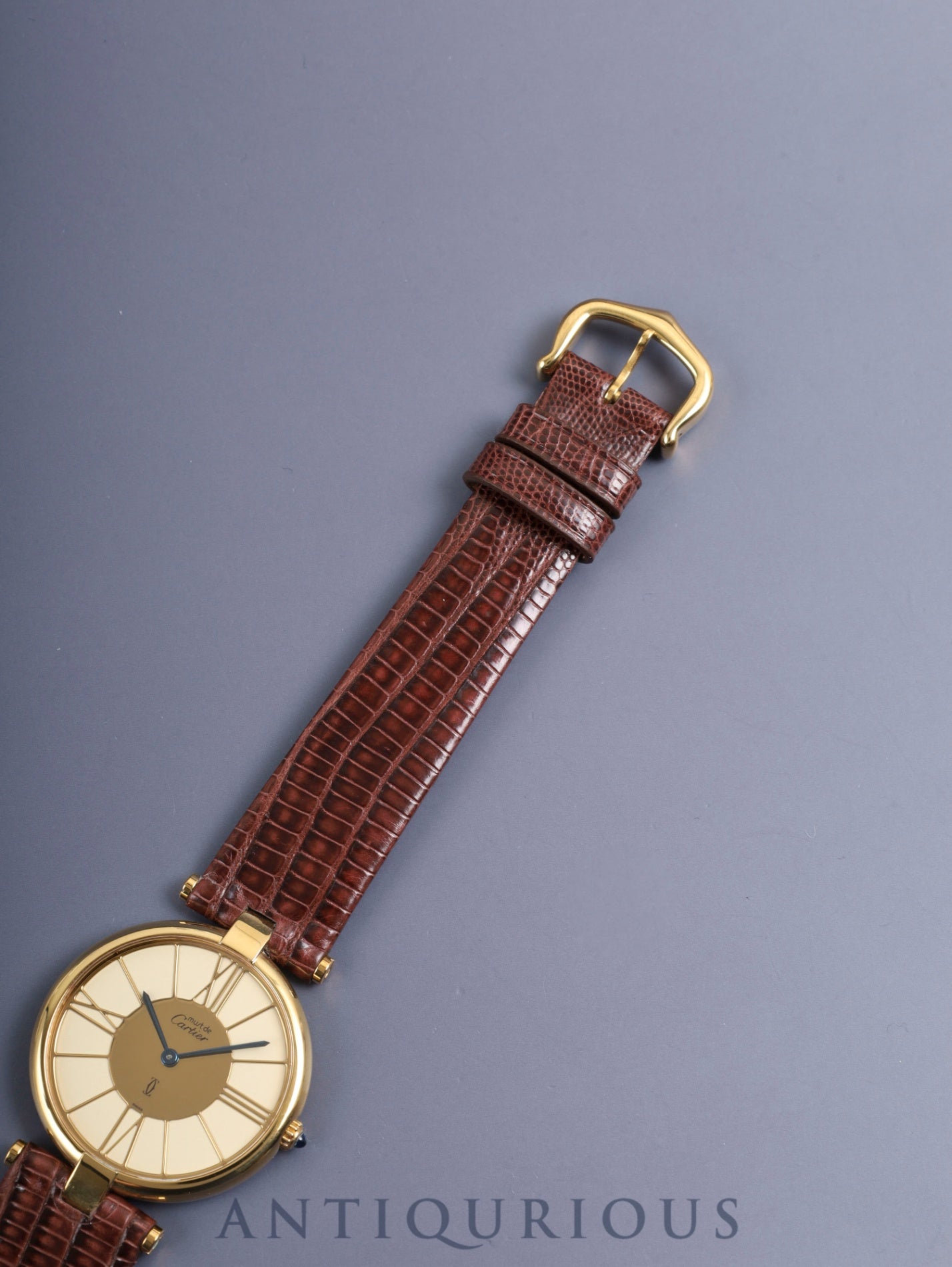 カルティエ マスト ヴァンドーム VLC LM W1001054 / 17 クォーツ Cal.81 SV925 革 純正ピンバックル（GP）アイボリークロワゾネ文字盤 箱 冊子 オーバーホール済み