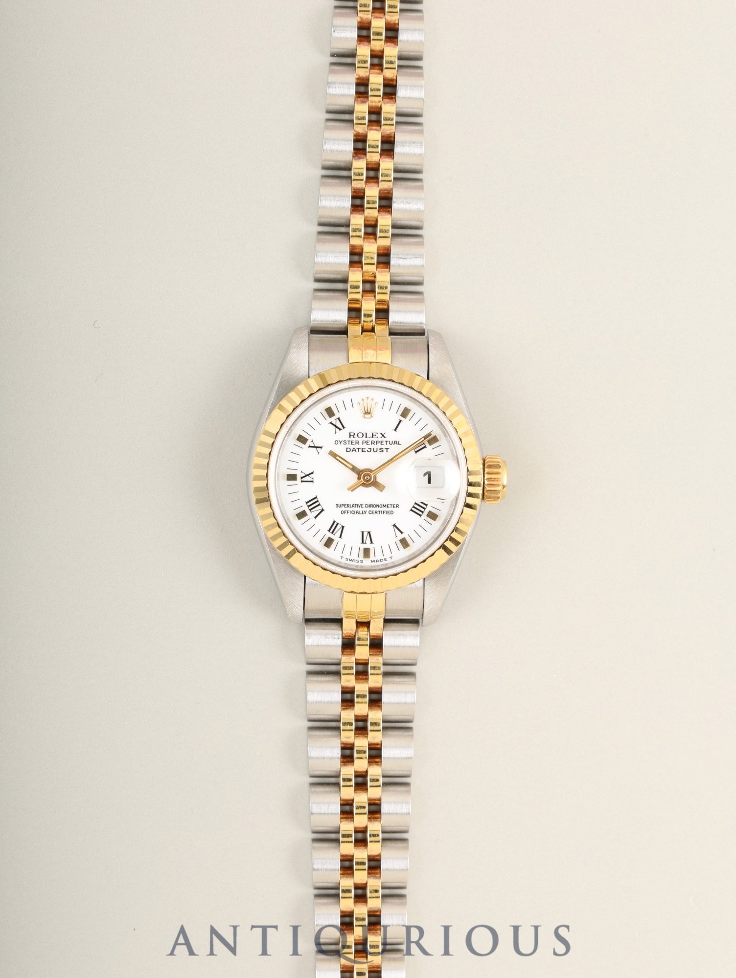 Rolex Datejust Lady 69173 Automatic Cal.2135 SS/YG SS/YG White Roman Dial S-serial (1993) Box, Warranty Card (1995 / Name written), Booklet, Overhauled