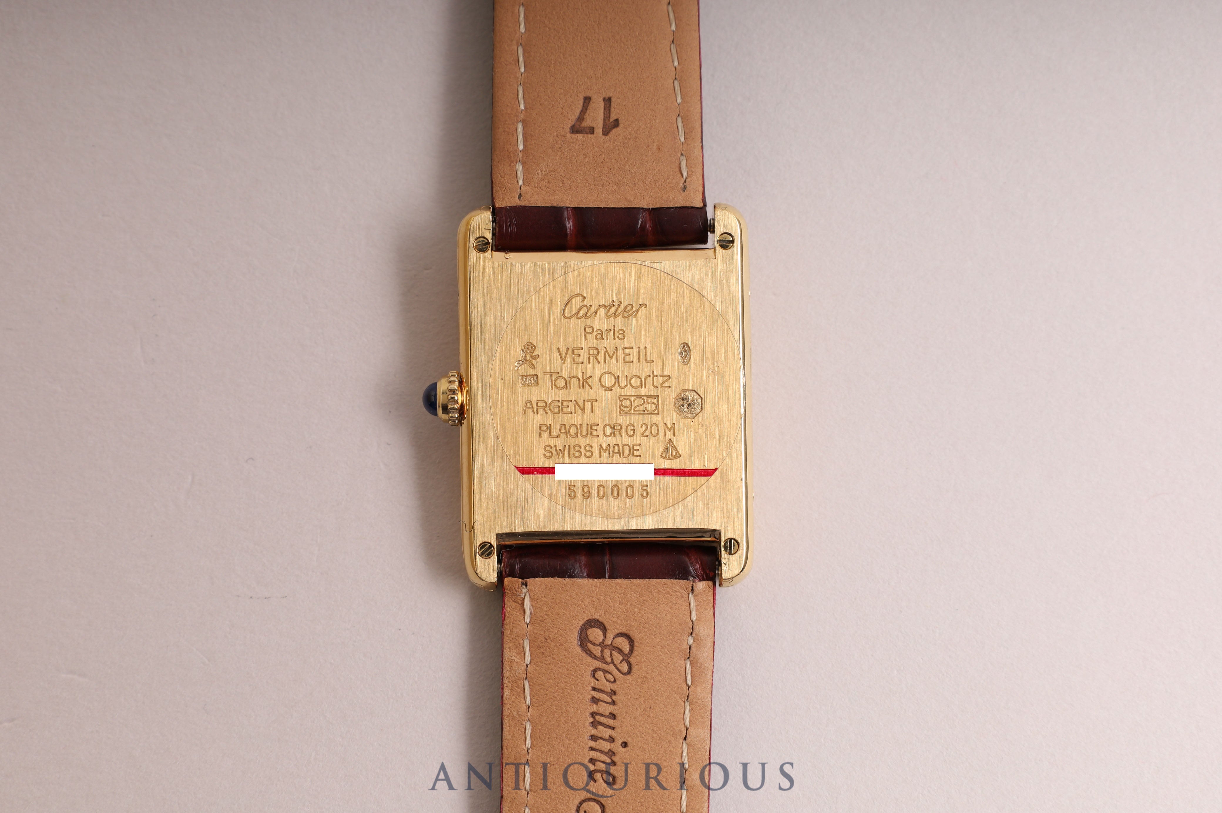 CARTIER Must Tank LM QZ Ivory Roman Dial 590005 D Buckle Complete Service Completed in June 2023