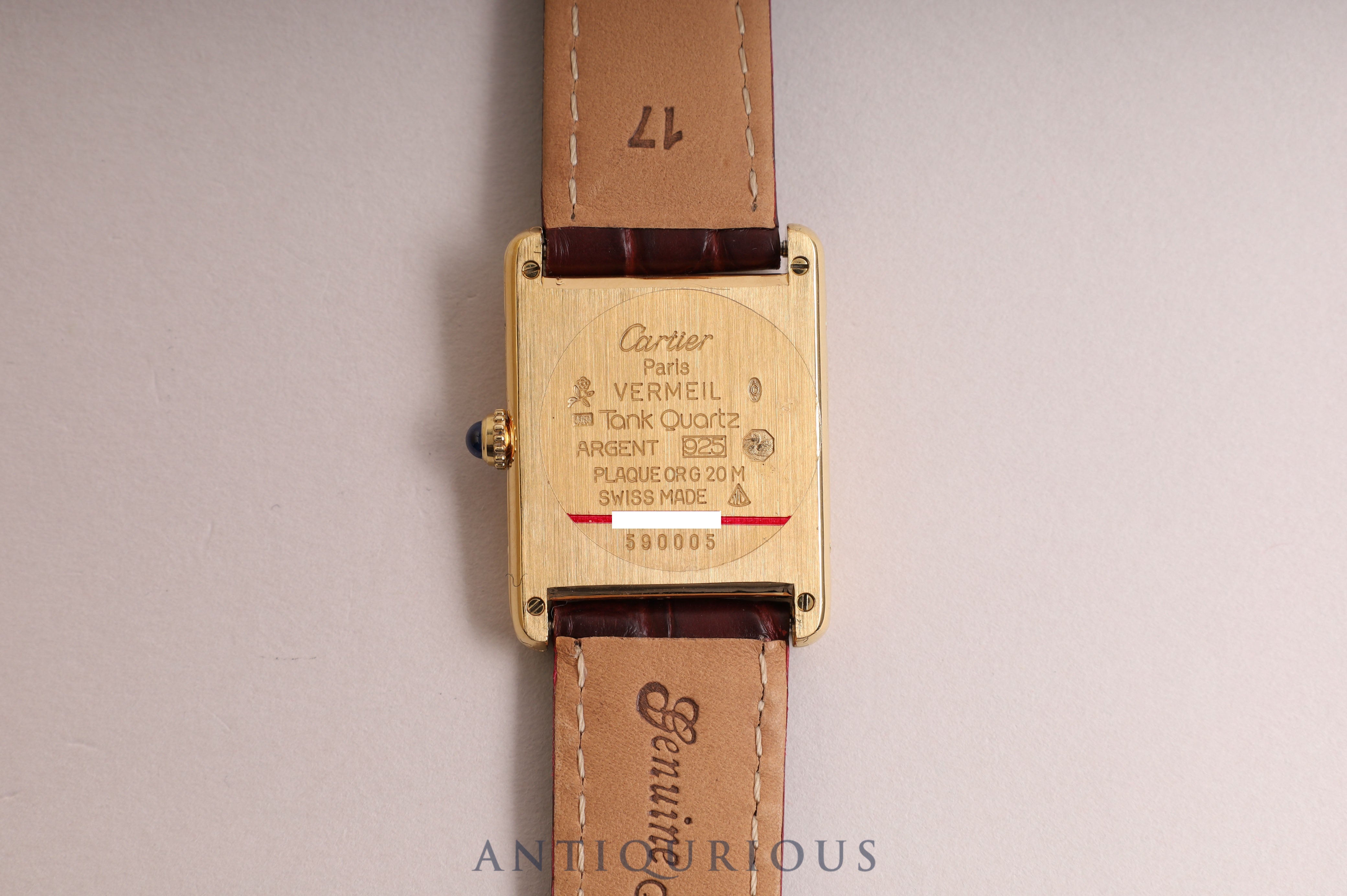 Cartier Must Tank LM QZ Ivory Roman Dial 590005 D Buckle Complete Service Completed in June 2023