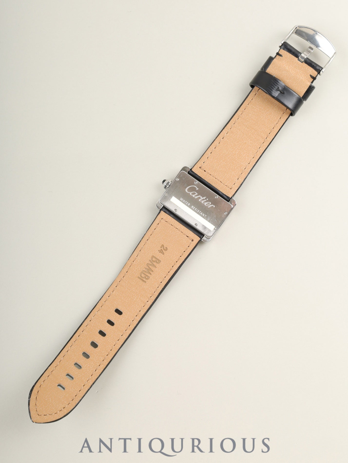 カルティエ タンク ディヴァン ミニ W6300255 / 2599 クォーツ Cal.157 SS 革 社外ピンバックル（SS）シルバーローマン文字盤 オーバーホール済み