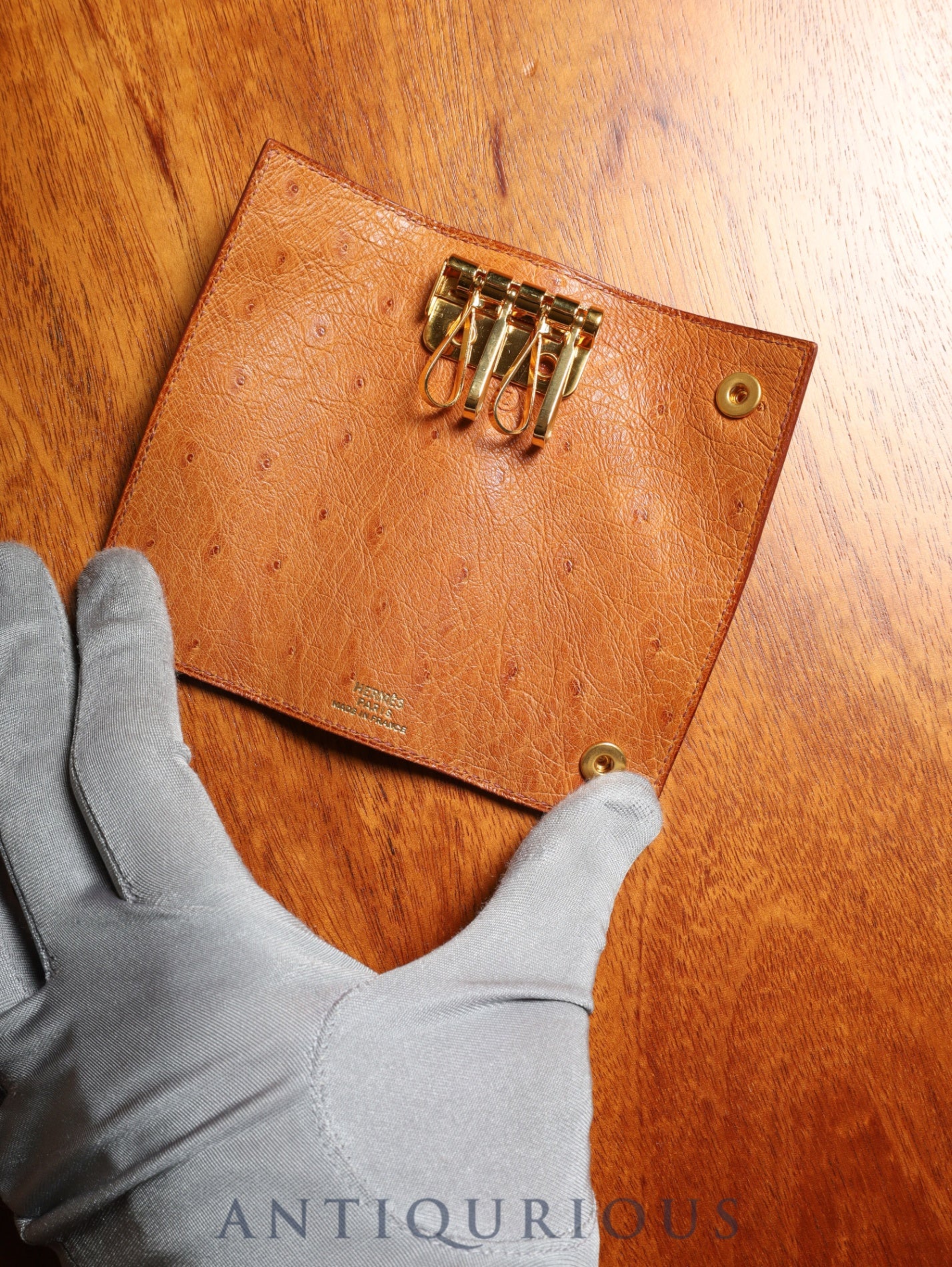 エルメス キーケース オーストリッチレザー （○Z刻印:1996年） GP 箱