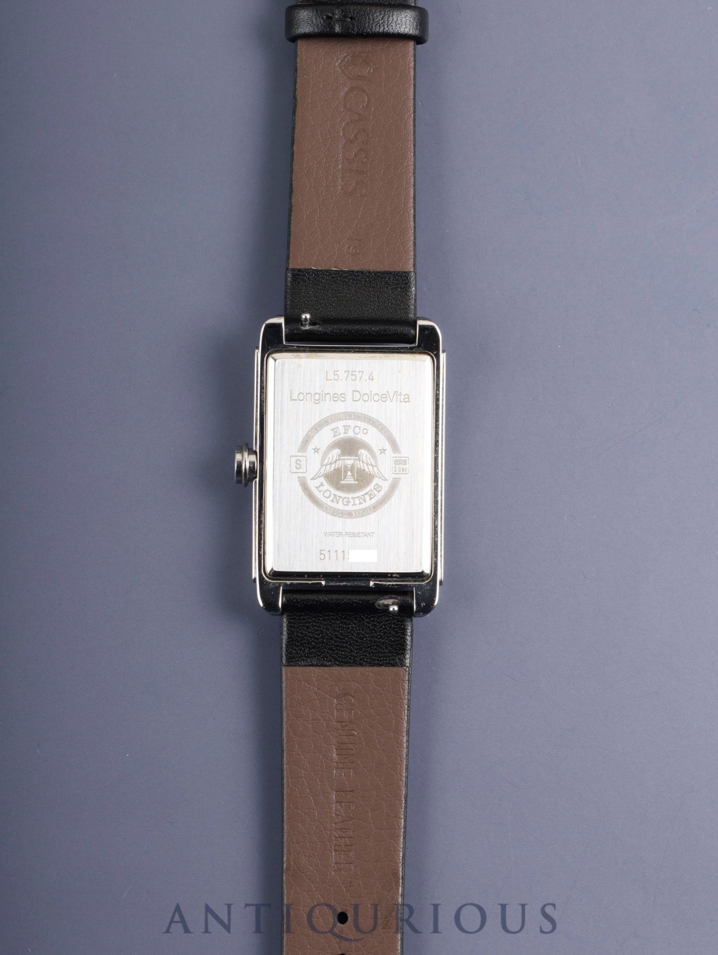 Longines DolceVita L5.757.4 Automatic Caliber 592.2 Stainless Steel Leather Strap with Genuine Stainless Steel Buckle, Silver Dial, Overhauled